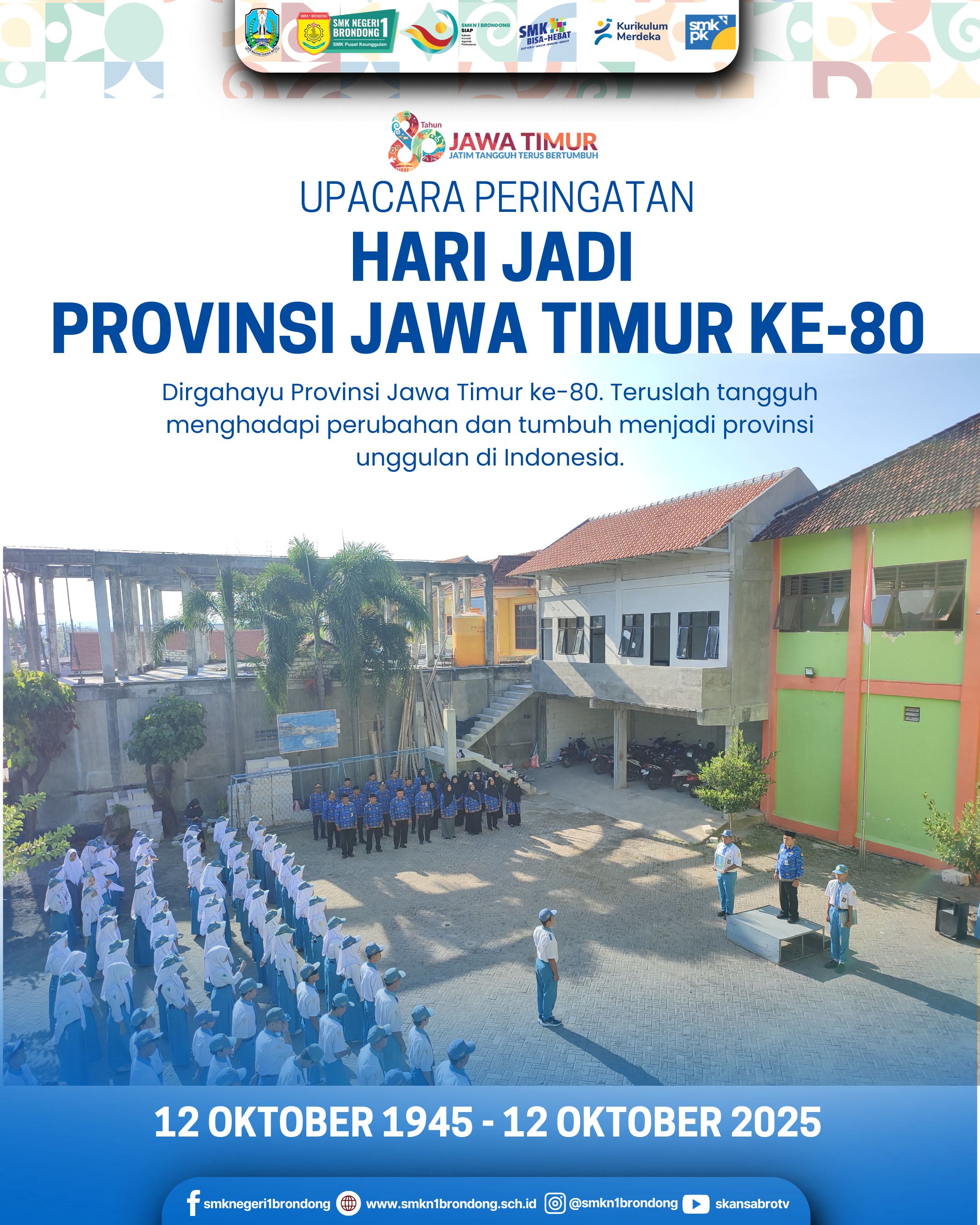 SMK Negeri 1 Brondong Gelar Upacara Peringatan HUT ke-80 Provinsi Jawa Timur
