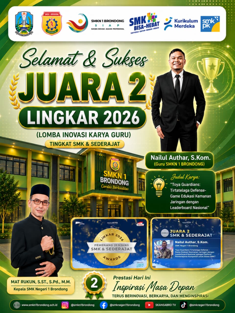 JUARA 2 TINGKAT NASIONAL LOMBA INOVASI KARYA GURU 2026 -LINKAR - YANG  DISELENGGARAKAN OLEH YAYASAN 